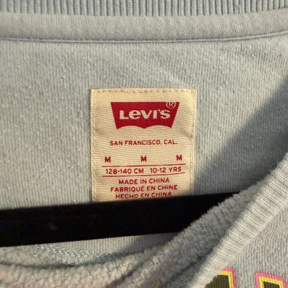 Levi's Girls Butterfly Graphic Sweatshirt Light‎ Blue Medium 10-12 Casual School